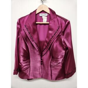 Vintage Lady's Image Delaware Women's Formal Iridescent Blazer/Tank Set, Size 16